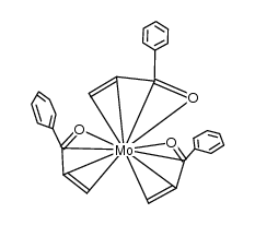 三[(O,1,2,3-η)-1-苯基-2-丙烯-1-酮]钼立体异构体 结构式
