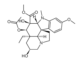 Aspidospermidine-3-carboxylic acid, 4-(acetyloxy)-3,7-dihydroxy-16-methoxy-1-methyl-, methyl ester, (2β,3β,4β,5α,7β,12R,19α)- 结构式