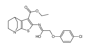 2-(4-氯苯氧基乙酰氨基)-3-乙氧羰基噻吩并(2,3-b)奎宁环 结构式