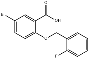 5-溴-2-[(2-氟苄基)氧基]苯甲酸 结构式