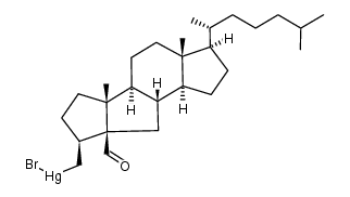 3β-((溴汞基)甲基)-A,B-二去甲-5β-胆甾烷-5-甲醛 结构式