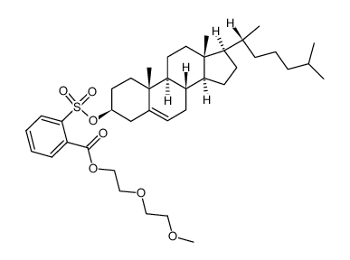 2-(2-methoxyethoxy)ethyl 2-((((3S,8S,9S,10R,13R,14S,17R)-10,13-dimethyl-17-((R)-6-methylheptan-2-yl)-2,3,4,7,8,9,10,11,12,13,14,15,16,17-tetradecahydro-1H-cyclopenta[a]phenanthren-3-yl)oxy)sulfonyl)benzoate 结构式