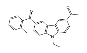 1-[9-乙基-6-(2-甲基苯甲酰基)-9H-咔唑-3-基]乙酮 结构式
