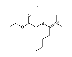 N-[1-[(2-乙氧基-2-氧代乙基)硫代]亚戊基]-N-甲基甲铵碘化物 结构式