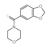 1,3-苯并二氧杂环戊烯-5-基-4-吗啉基硫代甲酮 结构式