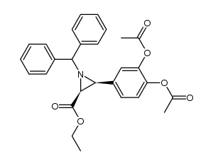(2S,3S)-1-二苯甲基-3-(3,4-二乙酰氧基苯基)氮丙啶-2-羧酸乙酯 结构式