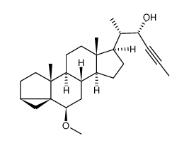 6β-methoxy-3α,5-cyclo-26,27-bisnor-5α-cholest-23-yn-22β-ol 结构式