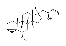 3,5-环-26,27-二降胆甾-23-烯-22-醇,6-甲氧基-,(3α,5R,6β,22R,23Z)- 结构式