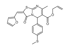 prop-2-enyl 8-(2-furylmethylidene)-4-methyl-2-(4-methylsulfanylphenyl)-9-oxo-7-thia-1,5-diazabicyclo[4.3.0]nona-3,5-diene-3-carboxylate 结构式