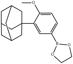 2-(4-甲氧基-3-三环[3.3.1.13,7]癸-1-基苯基)-1,3,2-二氧杂硼戊环 结构式