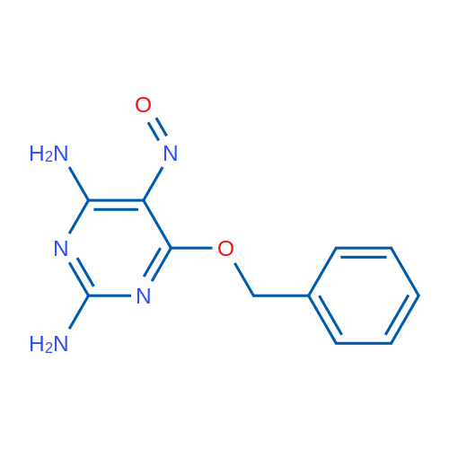 6-(苄氧基)-5-亚硝基嘧啶-2,4-二胺 结构式