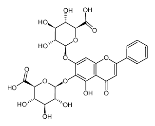 黄芩素-6-O-β-D-吡喃葡萄糖醛酸苷-7-O-β-D-吡喃葡萄糖醛酸苷 结构式
