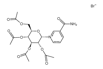 3-氨基甲酰基-1-(2,3,4,6-四-O-乙酰基-α-D-吡喃葡萄糖基)吡啶鎓溴化物 结构式