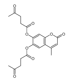 4-甲基-2-氧代-2H-色烯-6,7-二基双(4-氧代戊酸酯) 结构式