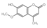 7-羟基-6-甲氧基-4-甲基苯并吡喃-2-酮 结构式
