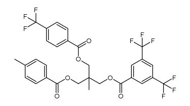 2-methyl-3-(4-methylbenzoyloxy)-2-((4-(trifluoromethyl)benzoyloxy)methyl)propyl 3,5-bis(trifluoromethyl)benzoate 结构式