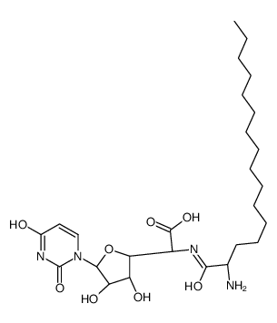 b-D-Allofuranuronic acid,5-[(2-amino-1-oxohexadecyl)amino]-1,5-dideoxy-1-(3,4-dihydro-2,4-dioxo-1(2H)-pyrimidinyl)-,(R)- (9CI) 结构式