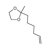 2-(5-己烯基)-2-甲基-1,3-二氧戊环 结构式