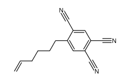 5-(5-己烯基)-1,2,4-苯三甲腈 结构式