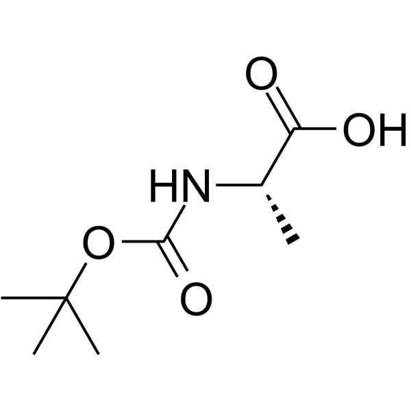 N-叔丁氧羰基-L-丙氨酸 结构式