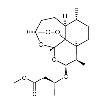 Butanoic acid, 3-[[(3R,5aS,6R,8aS,9R,10S,12R,12aR)-decahydro-3,6,9-trimethyl-3,12-epoxy-12H-pyrano[4,3-j]-1,2-benzodioxepin-10-yl]oxy]-, methyl ester, (3S)- 结构式