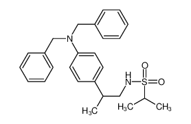 N-{2-[4-(二苄基氨基)苯基]丙基}-2-丙烷磺酰胺 结构式