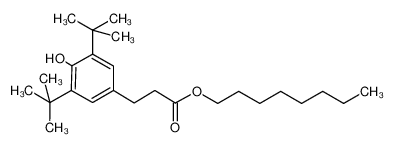 β-(3,5-二叔丁基-4-羟基苯基)丙酸异辛醇酯 结构式