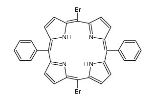 5,15-二溴-10,20-二苯基卟啉 结构式