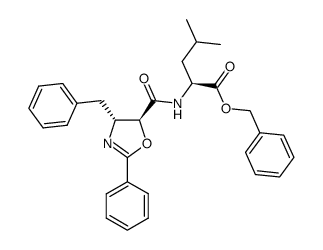 L-Leucine, N-[[(4R,5S)-4,5-dihydro-2-phenyl-4-(phenylmethyl)-5-oxazolyl]carbonyl]-, phenylmethyl ester 结构式