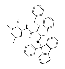 L-Leucine, N-[(2S,3R)-1-oxo-4-phenyl-3-[(9-phenyl-9H-fluoren-9-yl)amino]-2-(phenylmethoxy)butyl]-, methyl ester 结构式