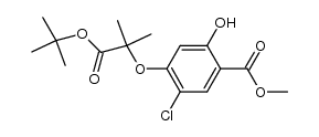 4-(1-叔丁氧羰基-1-甲基乙氧基)-5-氯-2-羟基苯甲酸甲酯 结构式