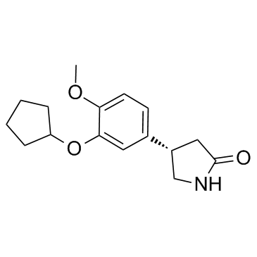 (S)-4-[3-(环戊基氧基)-4-甲氧基苯基]-2-吡咯烷酮 结构式