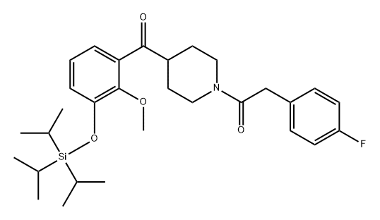 Ethanone, 2-(4-fluorophenyl)-1-[4-[2-methoxy-3-[[tris(1-methylethyl)silyl]oxy]benzoyl]-1-piperidinyl]- 结构式