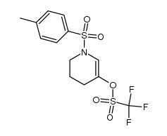 1,1,1-三氟甲磺酸 1-对甲苯磺酰基-1,4,5,6-四氢吡啶-3-基酯 结构式
