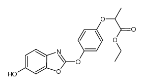Propanoic acid, 2-[4-[(6-hydroxy-2-benzoxazolyl)oxy]phenoxy]-, ethyl ester 结构式