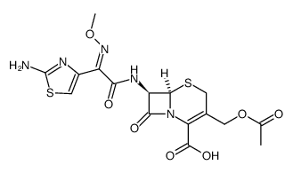 (6R,7R)-3-(乙酰氧基甲基)-7-((Z)-2-(2-氨基噻唑-4-基)-2-(甲氧基氨亚基)乙酰氨基)-8-氧亚基-5-硫杂-1-氮杂二环[4.2.0]辛-2-烯-2-羧酸 结构式