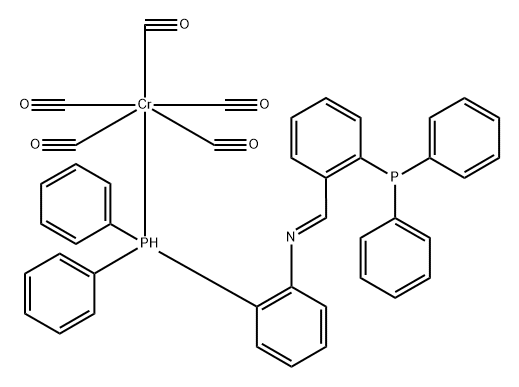 Chromium, pentacarbonyl[[N(E)]-2-(diphenylphosphino-κP)-N-[[2-(diphenylphosphino)phenyl]methylene]benzenamine]-, (OC-6-22)- (9CI) 结构式
