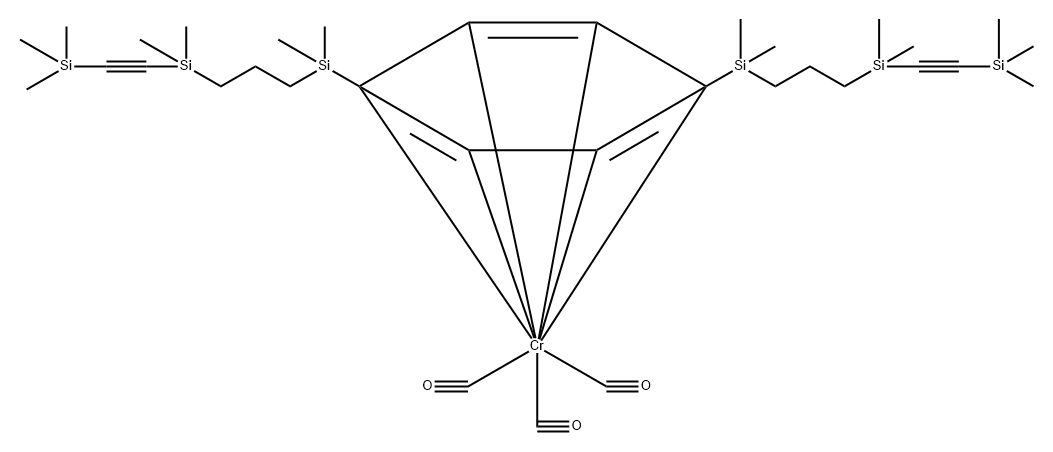 Chromium, tricarbonyl[(η6-1,4-phenylene)bis[[3-[dimethyl[(trimethylsilyl)ethynyl]silyl]propyl]dimethylsilane]]- (9CI) 结构式