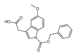 1H-吲哚-3-乙酸,5-甲氧基-1-[(苯基甲氧基)羰基]- 结构式