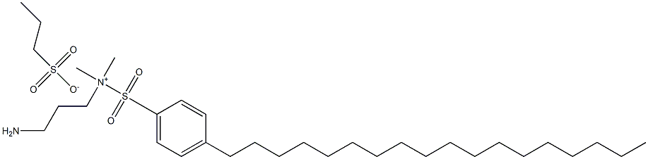 N,N-二甲基对十八烷基苯磺酰胺丙基铵基丙磺酸盐 结构式