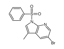 5-溴-3-甲基-1-(苯磺酰基)-1H-吡咯并[2,3-b]吡啶 结构式