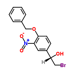 (R)-1-(4-苄氧基-3-硝基苯基)-2-溴乙醇 结构式