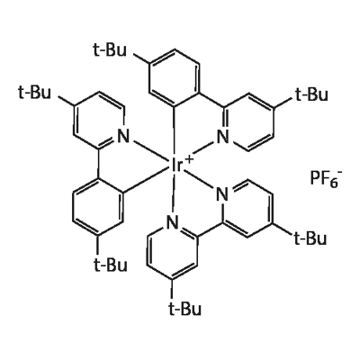 二[2-(3-叔丁基苯基)-4-叔丁基吡啶][2,2'-联(4-叔丁基吡啶)]合铱(III)六氟磷酸盐 结构式