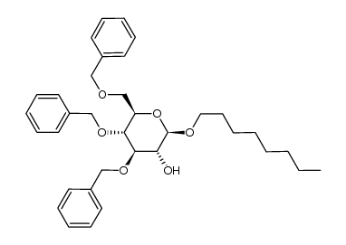 辛基3,4,6-三-O-苄基-β-D-吡喃葡萄糖苷 结构式