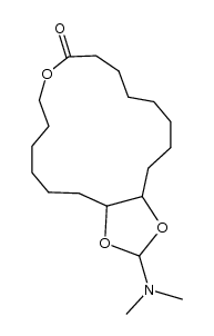 2-(二甲氨基)十四氢-[1,3]二氧杂环戊并[4,5-h][1]氧杂环十七碳-11(3aH)-酮 结构式