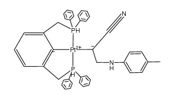 [2,6-双[(二苯基膦-κP)甲基]苯基-κC][1-氰基-2-[(4-甲基苯基)氨基]乙基]合铂, (SP-4-1)- 结构式
