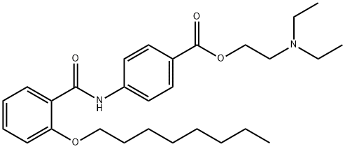 N-二乙基氨基乙基-对-[2-(正辛氧基)-苯甲酰基]氨基苯甲酸酯 结构式