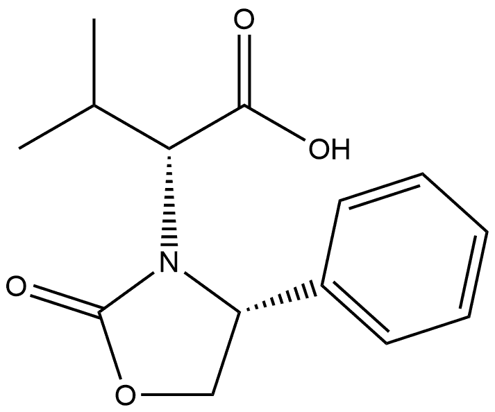 (αR,4R)-α-异丙基-2-氧代-4-苯基-3-恶唑烷乙酸 结构式