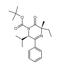 1(2H)-Pyrazinecarboxylic acid, 3-ethyl-3,6-dihydro-3-methyl-6-(1-methylethyl)-2-oxo-5-phenyl-, 1,1-dimethylethyl ester, (3S,6R)- 结构式