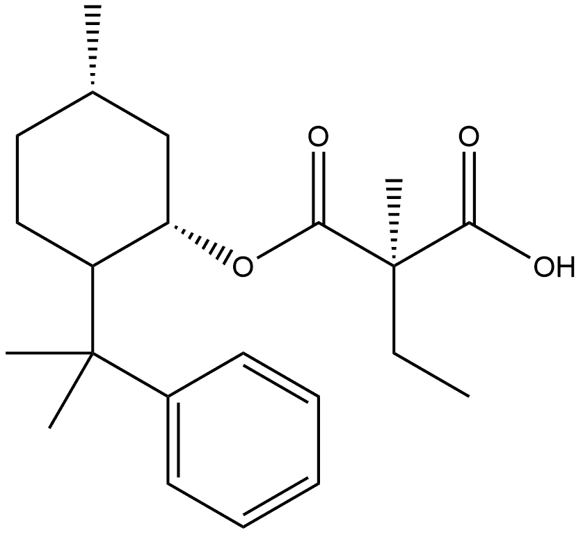 Propanedioic acid, ethylmethyl-, mono[5-methyl-2-(1-methyl-1-phenylethyl)cyclohexyl] ester, [1R-[1α(R*),2β,5α]]- (9CI) 结构式